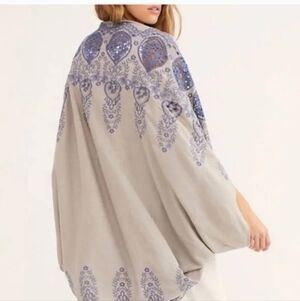 Free People Embroidered Kimono One Size